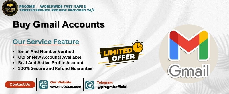 Buy Gmail account from progmb.com, contact us quickly. Gmail accounts offer users a substantial amount of storage space for their emails and attachments.