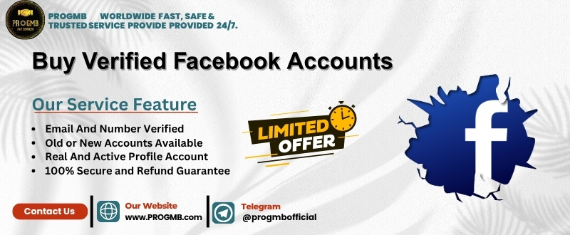 Buy Verified Facebook Accounts from PROGMB and start your creator journey now. Our account is 100% verified, secure, and ready to use.