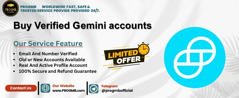 Buy Verified Gemini accounts. Gemini benefits from the secure and efficient PROGMB solution that will help you open access to the platform.